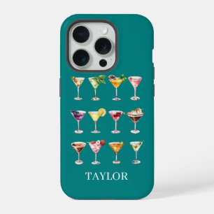 Martini Madness Monogrammed iPhone 15 Pro Case