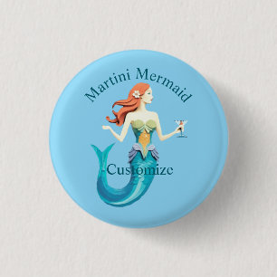 Martini Mermaid Thunder_Cove 3 Cm Round Badge