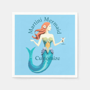 Martini Mermaid Thunder_Cove Napkin