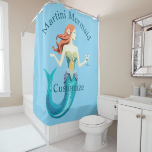 Martini Mermaid Thunder_Cove Shower Curtain