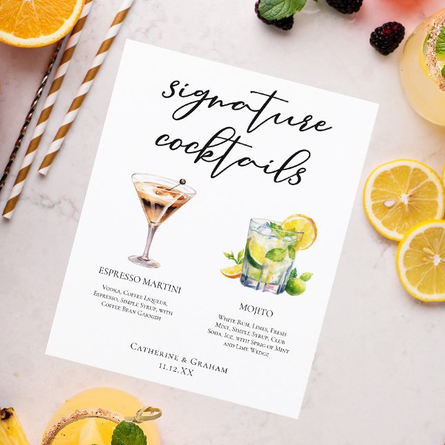 Martini Mojito Signature Cocktails Wedding Menu (Creator Uploaded)