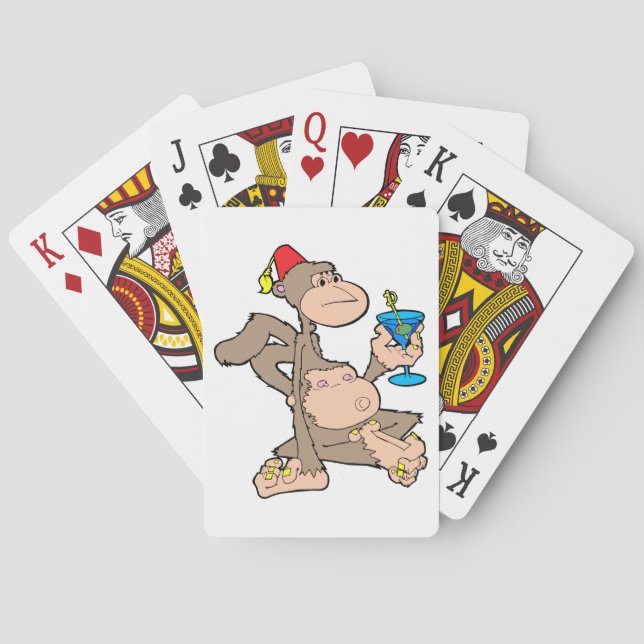 Martini Monkey Playing Cards (Back)