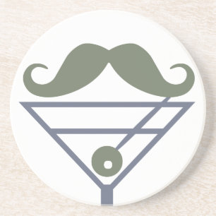 Martini Moustache custom coaster