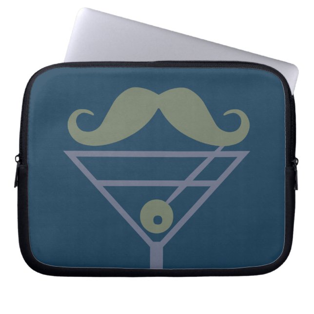 Martini Moustache custom laptop sleeve (Front)