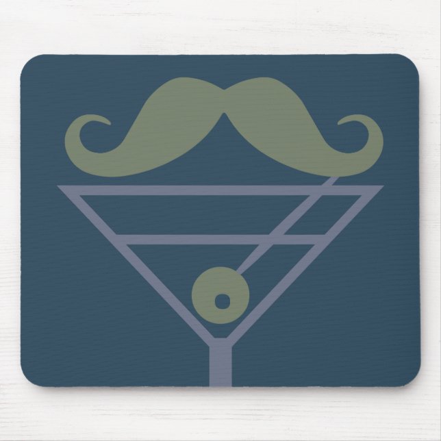 Martini Moustache custom mousepad (Front)