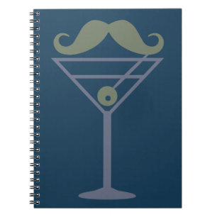 Martini Moustache custom notebook