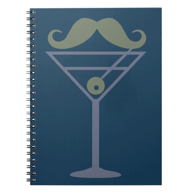 Martini Moustache custom notebook (Front)