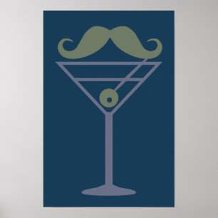 Martini Moustache custom poster