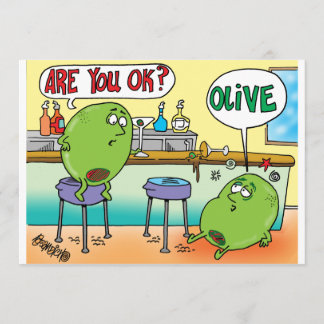 MARTINI OLIVES IN A BAR Party Invitations