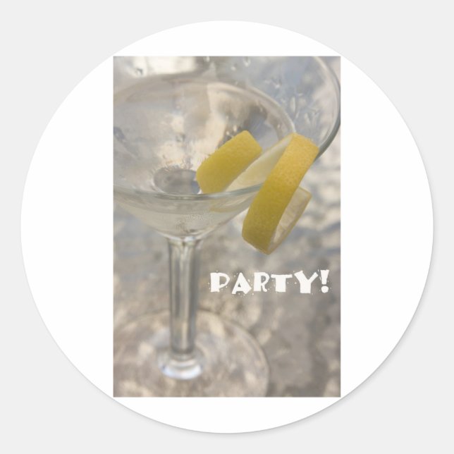 MARTINI PARTY! CLASSIC ROUND STICKER (Front)
