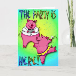 Martini Party Pigs Invitation