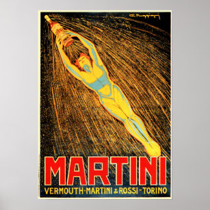 Martini & Rossi Vintage Italian Vermouth Liqueur Poster