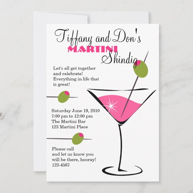 Martini Shindig! Invitation (Front)