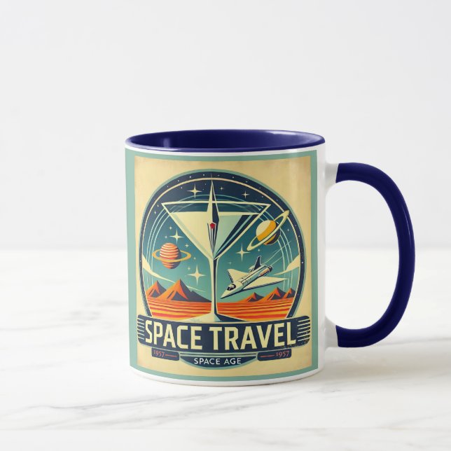 Martini Space Travel 1957 New Worlds Logo Mug (Right)