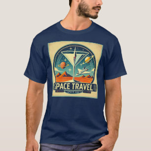 Martini Space Travel 1957 New Worlds Logo T-Shirt