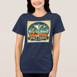 Martini Space Travel 1957 New Worlds Logo Tri-Blend Shirt