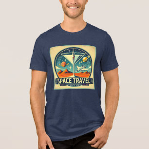 Martini Space Travel 1957 New Worlds Logo Tri-Blend Shirt