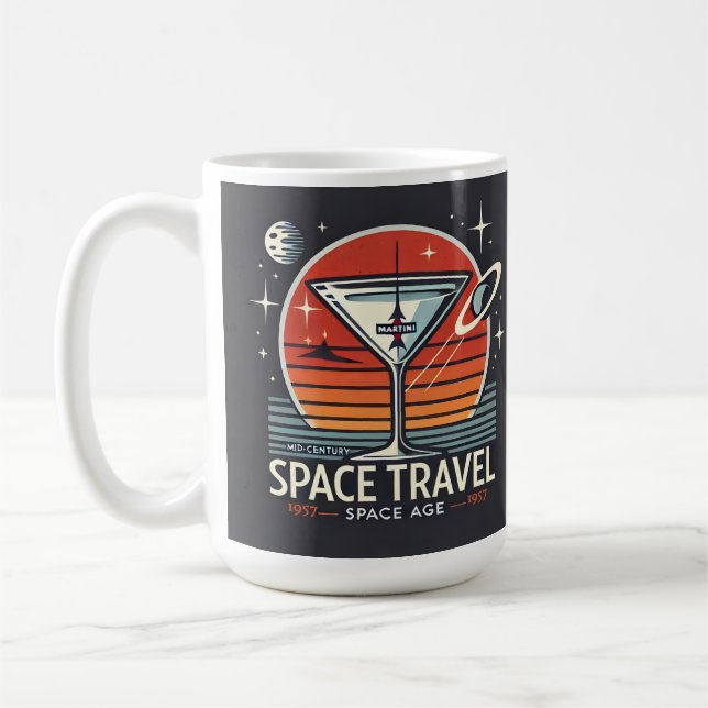 Martini Space Travel 1957 Space Age Logo Coffee Mug (Left)