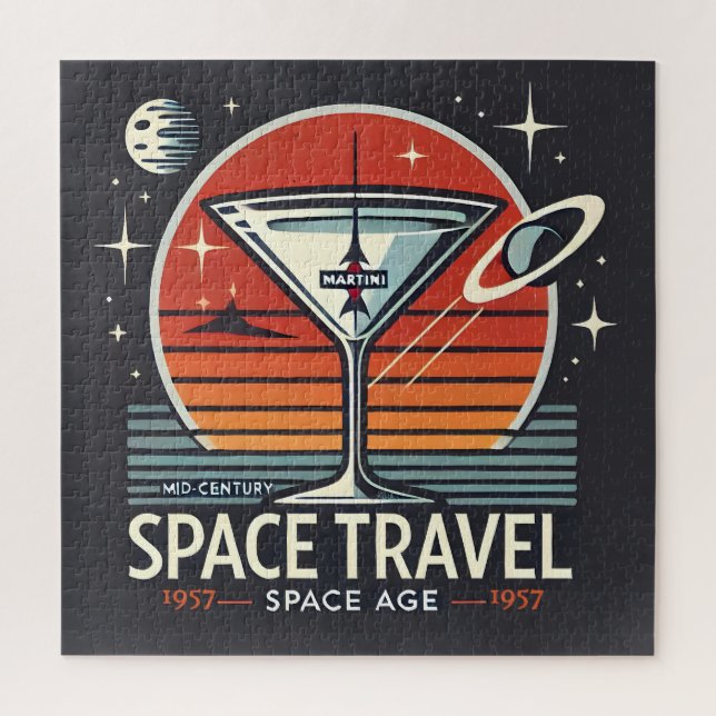 Martini Space Travel 1957 Space Age Logo Jigsaw Puzzle (Vertical)