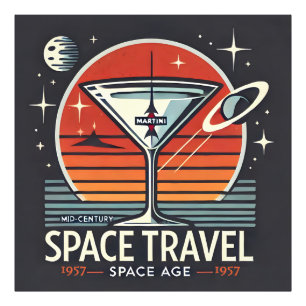Martini Space Travel 1957 Space Age Logo Photo Print