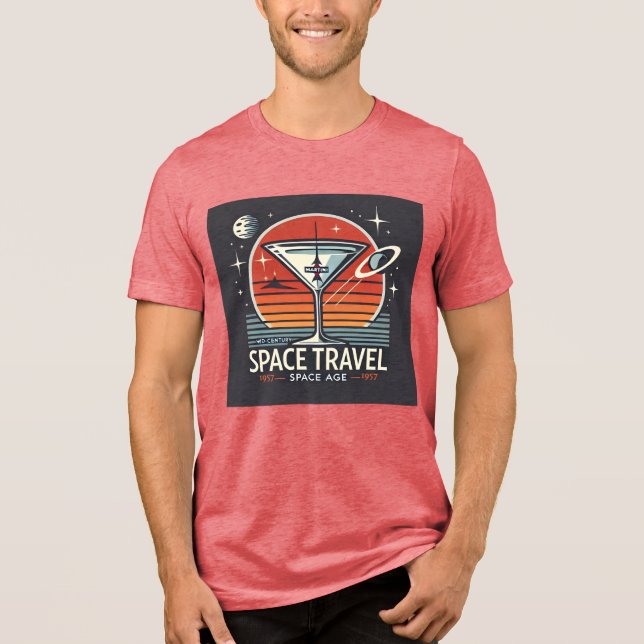 Martini Space Travel 1957 Space Age Logo Tri-Blend Shirt (Front)