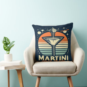 Martini Space Travel Lift Off Logo Cushion