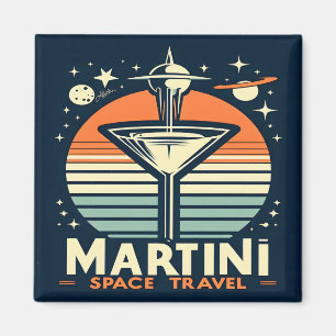 Martini Space Travel Lift Off Logo Magnet