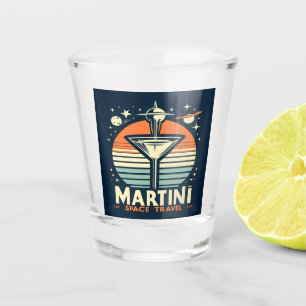 Martini Space Travel Lift Off Logo Shot Glass