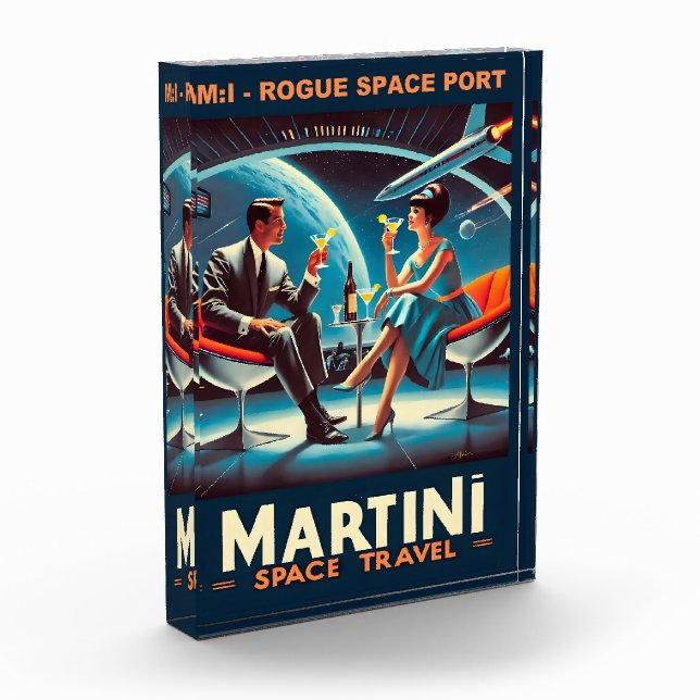 Martini Space Travel Poster Rogue Space Port Photo Block (Left)