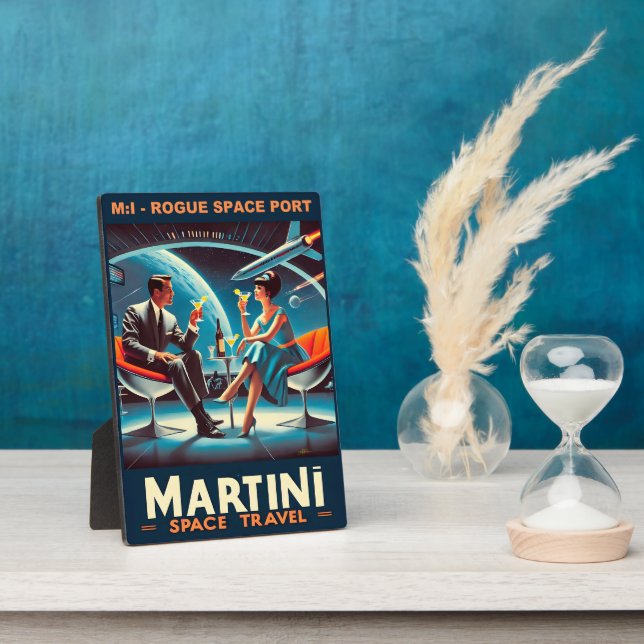 Martini Space Travel Poster Rogue Space Port Plaque (Side)