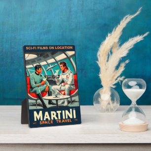 Martini Space Travel Poster Sci-Fi Films In Space Plaque