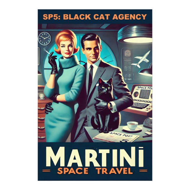 Martini Space Travel Poster SP5: Black Cat Agency (Front)