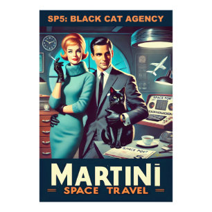 Martini Space Travel Poster SP5: Black Cat Agency