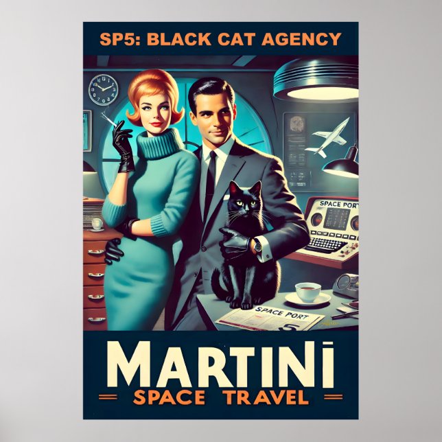 Martini Space Travel Poster SP5: Black Cat Agency (Front)