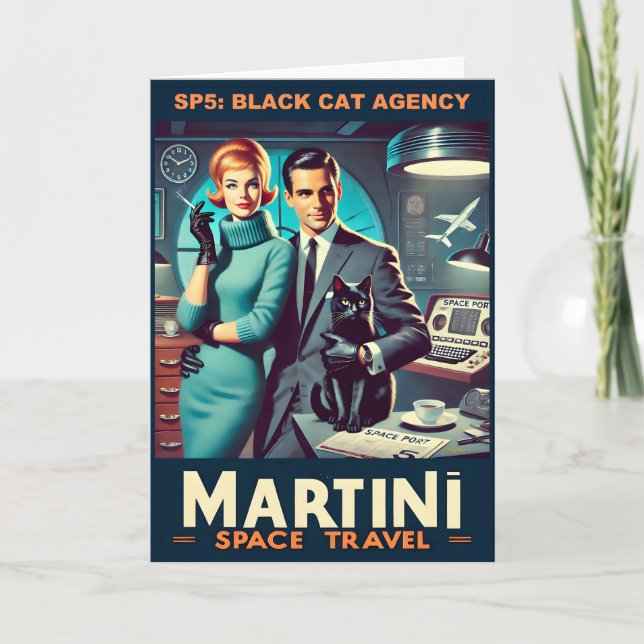 Martini Space Travel Poster SP5: Black Cat Agency Card (Front)