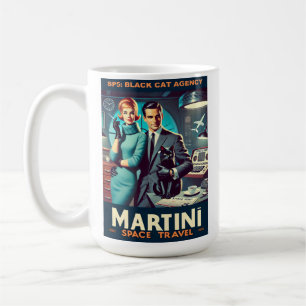 Martini Space Travel Poster SP5: Black Cat Agency Coffee Mug