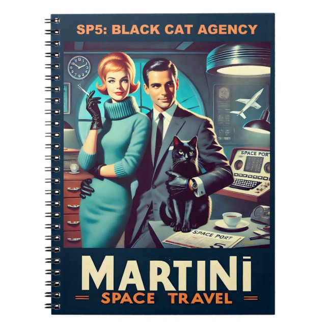 Martini Space Travel Poster SP5: Black Cat Agency Notebook (Front)