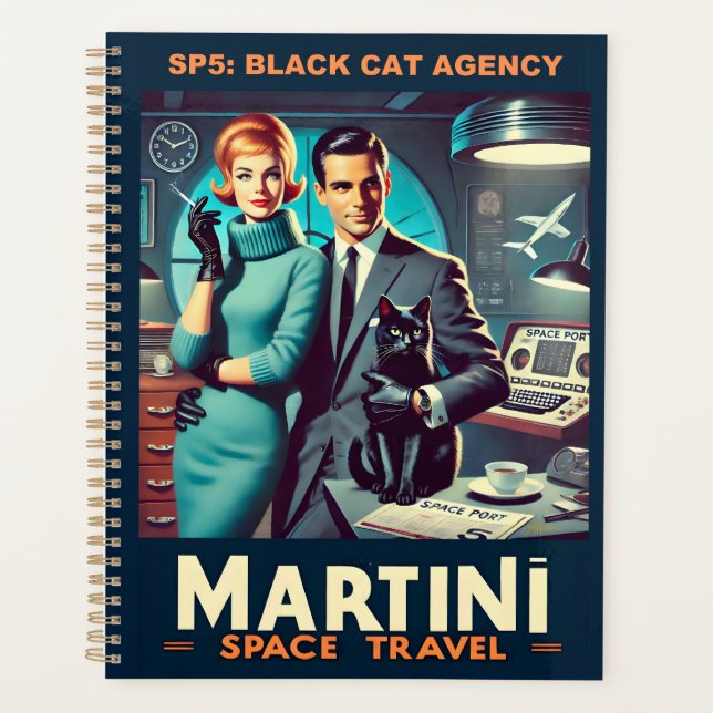 Martini Space Travel Poster SP5: Black Cat Agency Planner (Front)