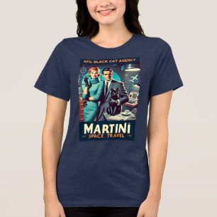 Martini Space Travel Poster SP5: Black Cat Agency Tri-Blend Shirt