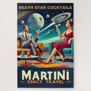 Martini Space Travel Posters Death Star Cocktails Jigsaw Puzzle