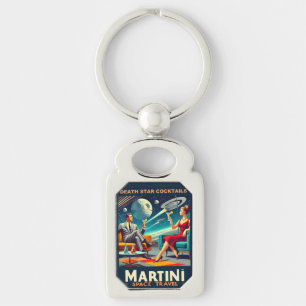 Martini Space Travel Posters Death Star Cocktails Key Ring