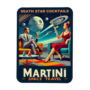 Martini Space Travel Posters Death Star Cocktails Magnet