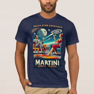 Martini Space Travel Posters Death Star Cocktails T-Shirt
