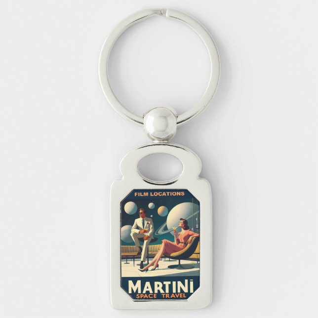 Martini Space Travel Posters Film Locations Key Ring (Front)