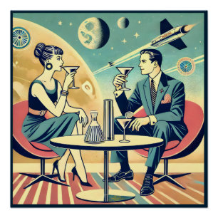 Martini Space Travel Posters Flight Crew
