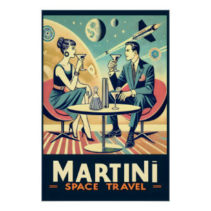 Martini Space Travel Posters Flight Crew