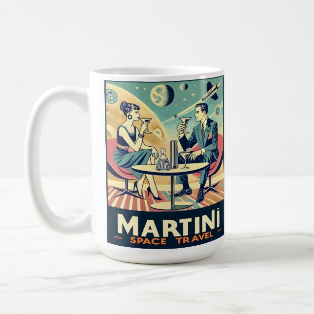 Martini Space Travel Posters Flight Crew Coffee Mug (Left)