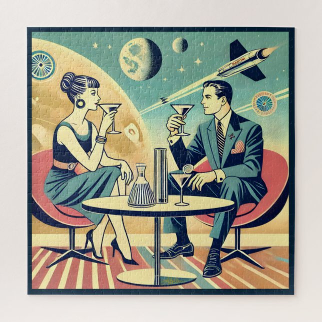 Martini Space Travel Posters Flight Crew Jigsaw Puzzle (Vertical)