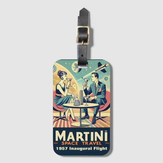 Martini Space Travel Posters Flight Crew  Luggage Tag (Front Vertical)