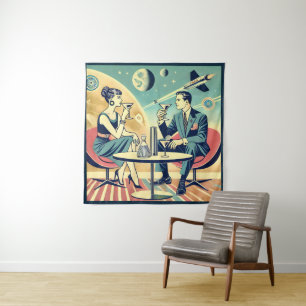 Martini Space Travel Posters Flight Crew Tapestry